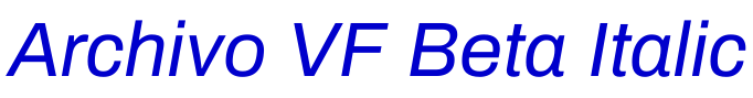 Archivo VF Beta Italic police de caractère